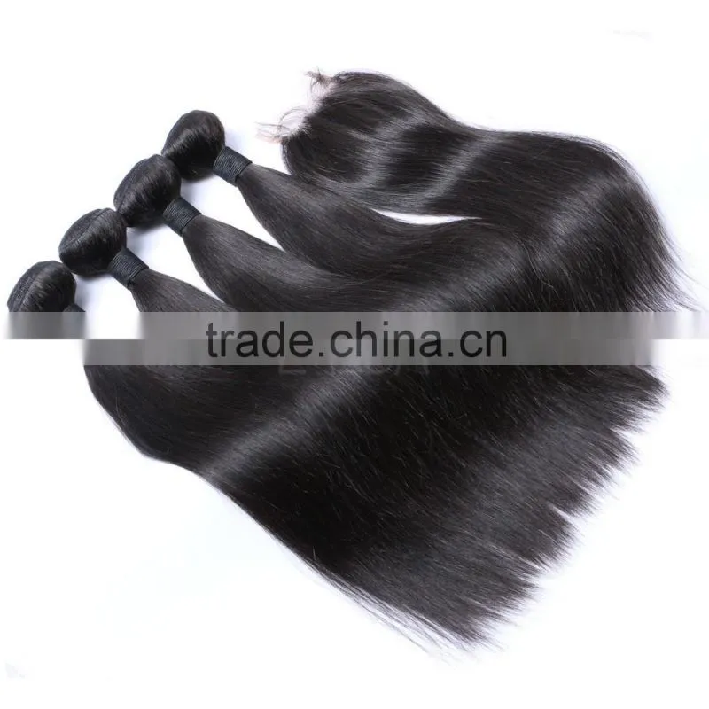 peruvian straight hair bundles with closure
