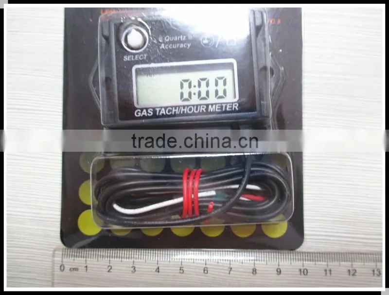 Hot selling Inductive Tachometer Resettable hour meter for Snowmobile,ATV,Generators,Motorcycle,snowblower,trencher,sod cutter