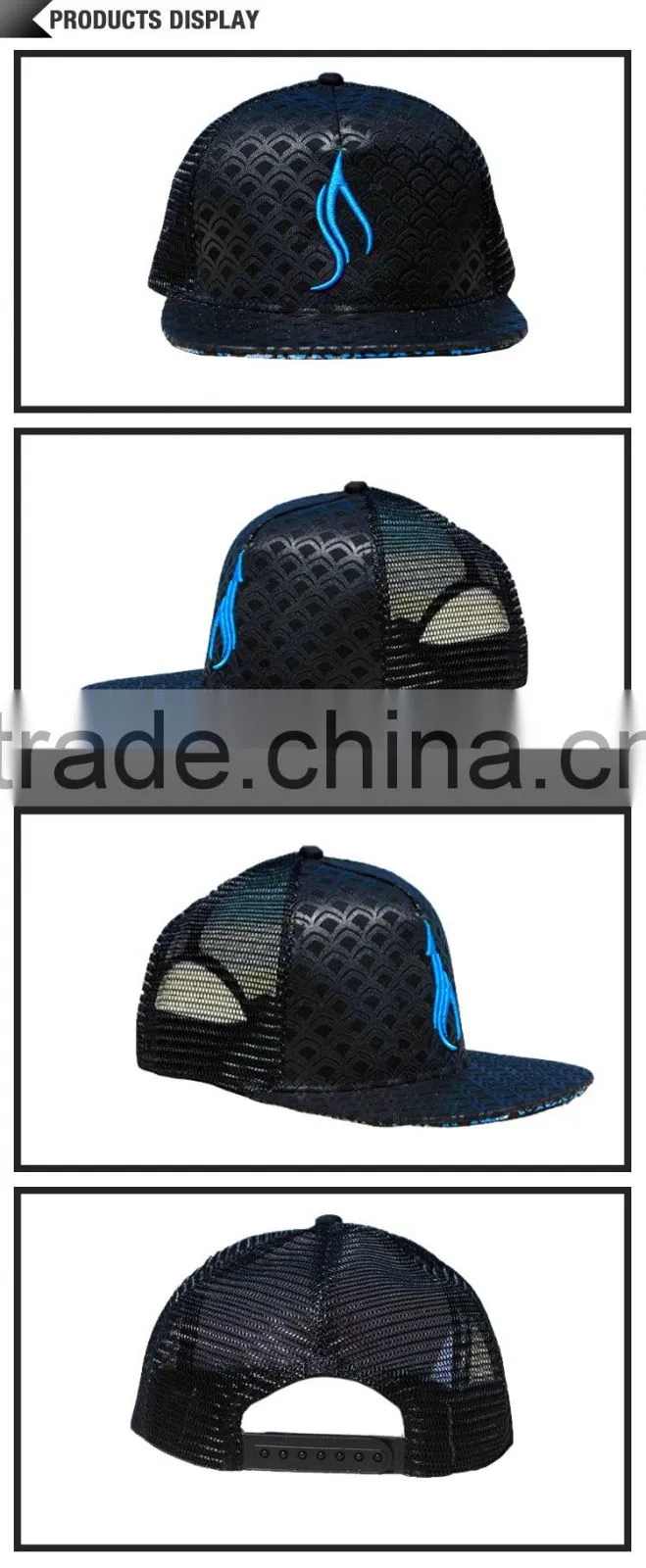 Fancy fish scale printing snapbacks flat bill baby hat wholesale