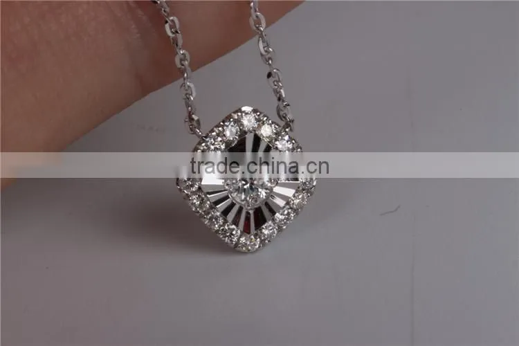 Factory handdcrafted custom sparkle design silverengagement necklace set