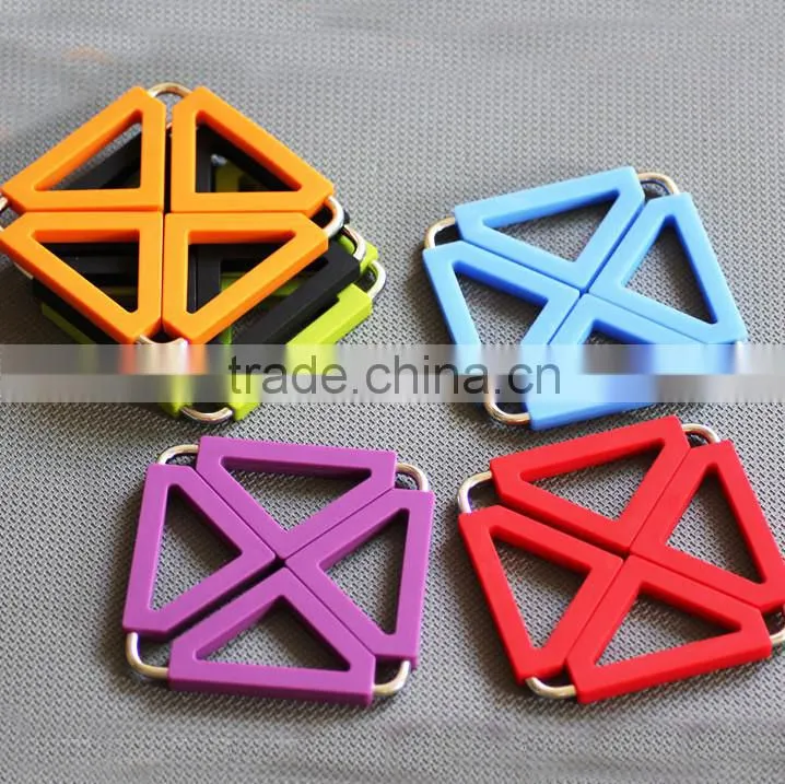 100% Eco-frifenly Silicone foldable coaster & trivet / custom Silicone mat