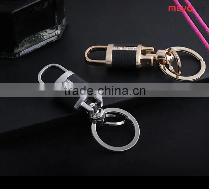Men's Promotional Gift, Genuine Leather Metal Keychain,key chains gift,new products 2015