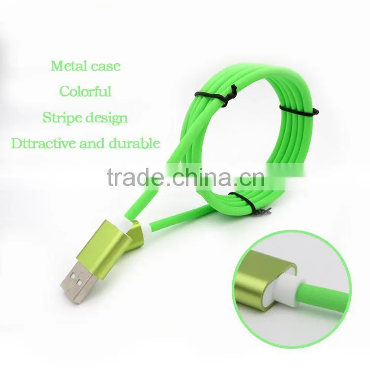 SLT Stripe design cell phone charging cable for iphone 5 5s 6 6s