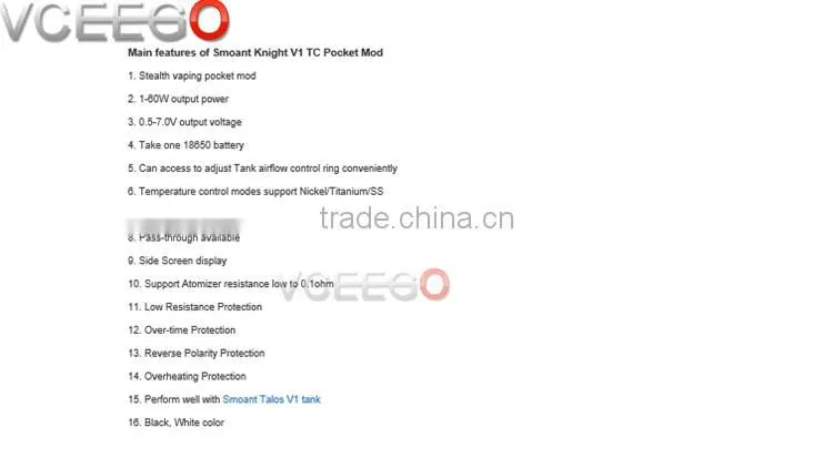 Wholesales hot selling japanese cotton vaping with Over time Protection from Smoant