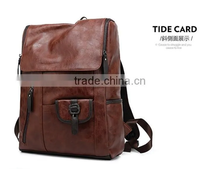 2015 vintage mens leather laptop bag backpack