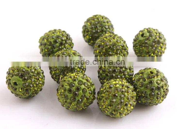 Olivine Color 8mm to 20mm AAA Quality Wholesales Clay Crystal rhinestone Beads for Jewlery Making