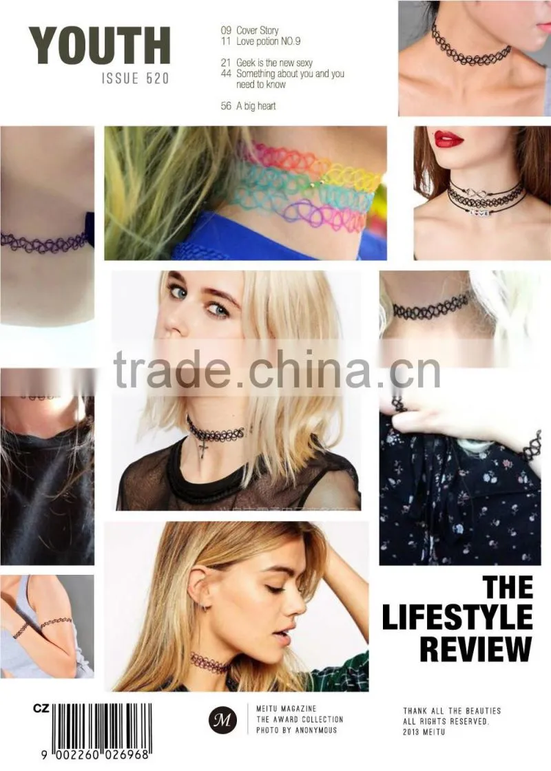 Best seller black plastic handmade simple style choker necklace