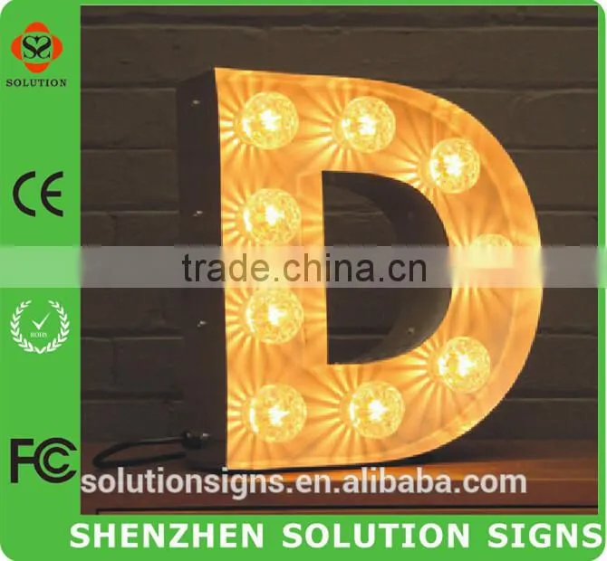 Custom led bulb metal sign for sale
