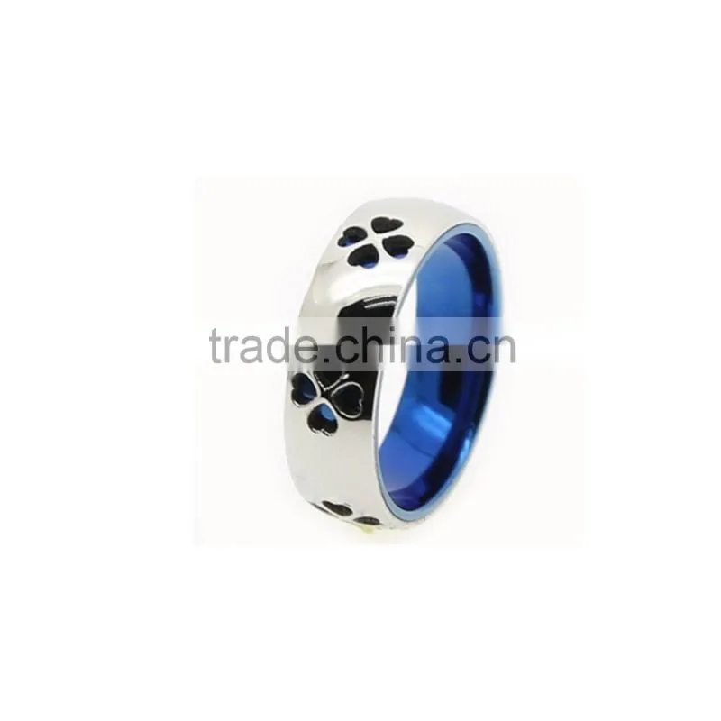 Stainless Steel Laser-Cut Heart Pattern Rings