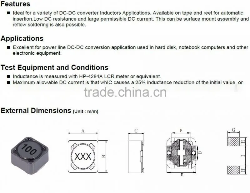 widely used iron core inductor coil for DC converter type 124R