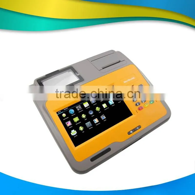 Nice design!! 7 inch tablet style pos all in one with printer,barcode scanner,thermal printer------Gc039D