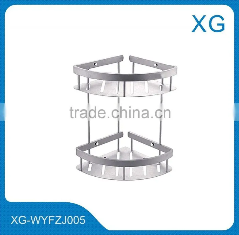 Bathroom wall mounted corner shelves/Hot sale metal chrome bathroom shelf /corner rack