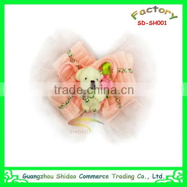 Flower lace chiffon trimming accessory high decoration wedding bridal chiffon flower hair accessories decoration