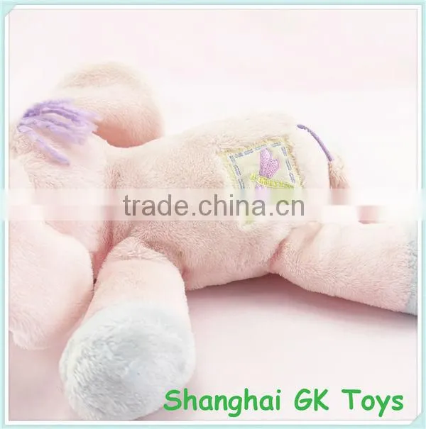 ASTM/EN71 Standards Bell Inside Plush Pink Baby Elephant Toy