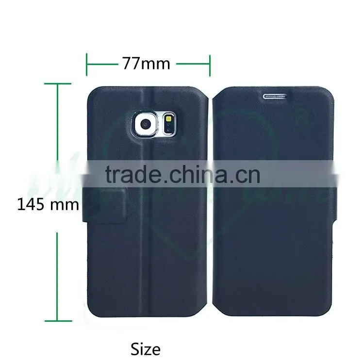 Excellent OEM Facoty Cellphone Wallet Cases for Samsung S6 edge with Two Card Slots