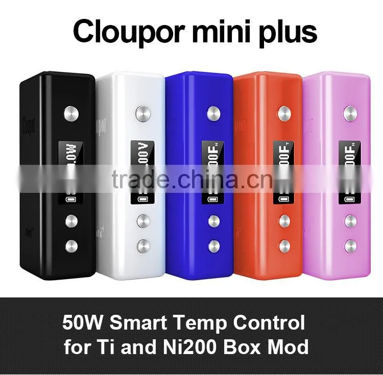 Cloupor mini Plus ,50W with Temp control support Ti and Ni200 in 5 colors!!! temp control box mod temp control