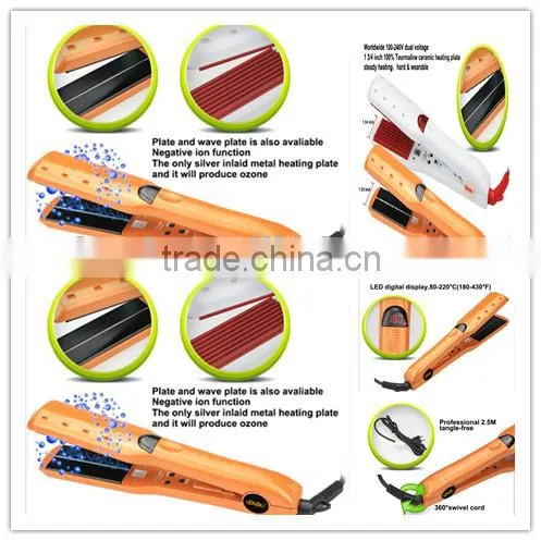 1 3/4 inch Double porosity design of fuselage and heating plate hair flat iron