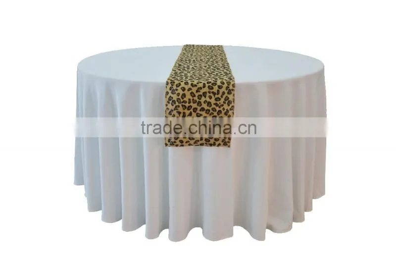 13"*108" fancy leopard print burlap table runner
