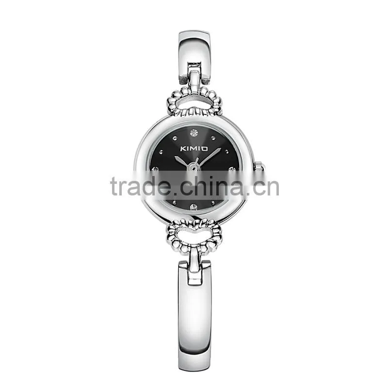 Shining Gold Case Watch Quartz Watch Women Leather Band Wrist Quartz