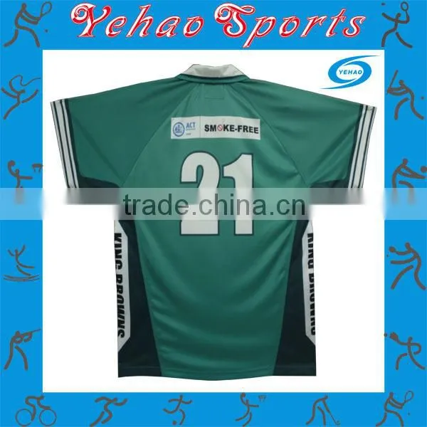 custom rugby team polo collar rugby jersey with sponsor logo
