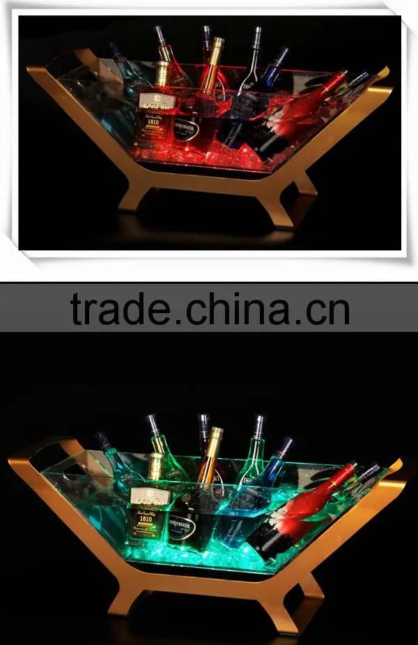 Champagne bar supplies LED ice bucket size LED ice bucket KTV transparent ice bucket 12 installed charging bucket