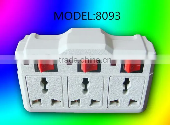 3 way adapter plug multi outlet Single-Tap wall tap electrical socket