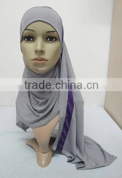 H301 latest one piece instant hijab with shawl,muslim scarf