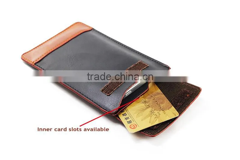 Business Style Leather Phone Pouch with Buckle