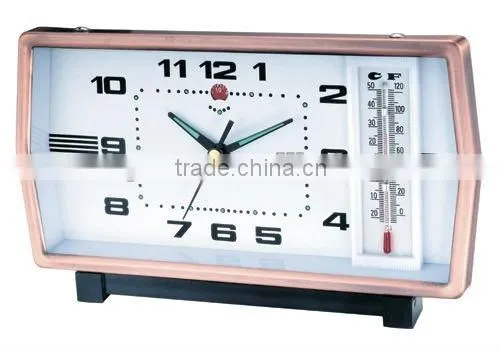 Antique square mechanical metal table alarm clock