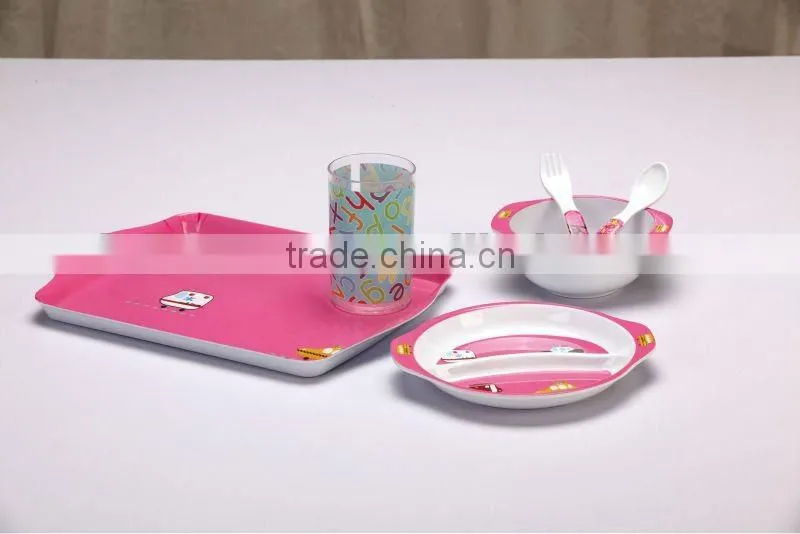 Animal shaped melamine children halloween 2 tone dinnerware sets