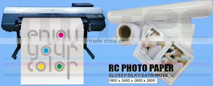 Wide Format 180gsm Waterproof High Glossy Inkjet Photo Paper Roll
