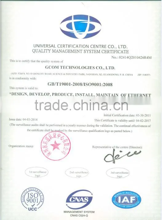 Shenzhen GCOM 10GE Ethernet Switch 24 port Fiber Switch