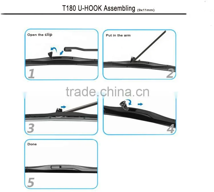 Smart Flex Hybrid Auto Accessories U-Hook Car Arm Bayonet Windshield 650mm Stealth Wiper Blade