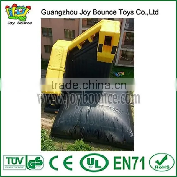big jump stunt air bag with inflatable jumping platform