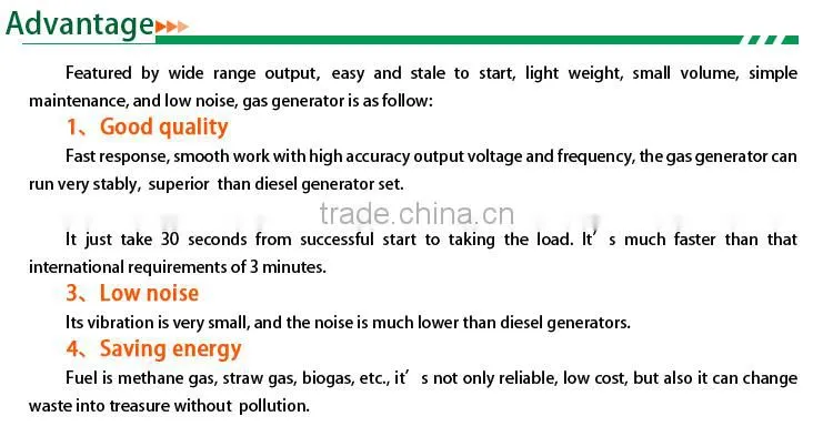 50kw natural gas generator by Weichai engine