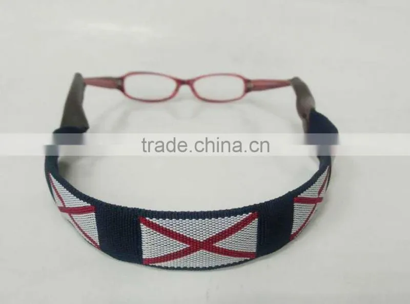 Promotional custom leather sunglasses strap, alabama flag sunglass neck webbing strap