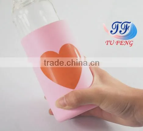 Promotional heat resistant silicone rubber water bottle sleeve
