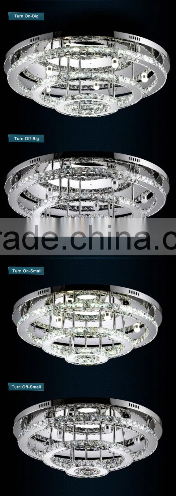 Top Quality Round LED Ceiling Lamp 90W 230V Cheap Crystal LED Chandelier