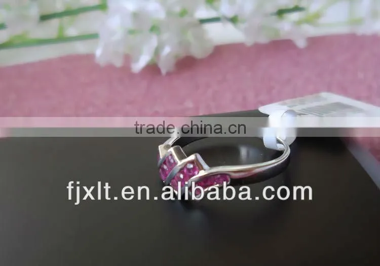 Newest Design Tension Setting 925 Sterling Silver Natural Ruby Ring
