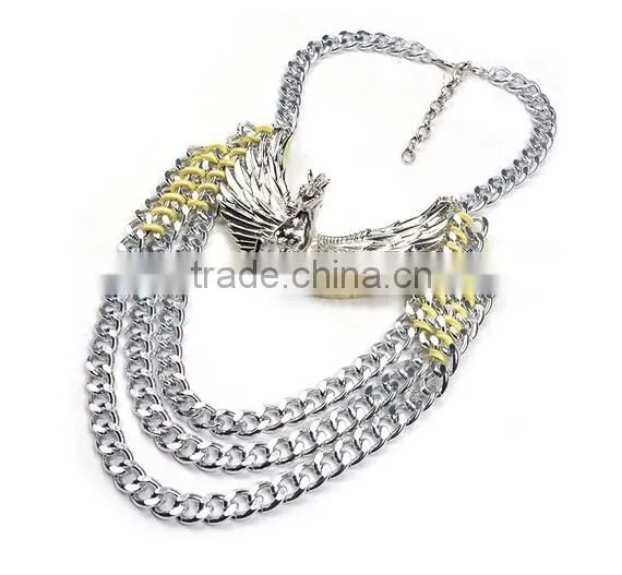 New Design Lady Bib Statement Noble exaggerated Chain Pegasus Luxury necklace