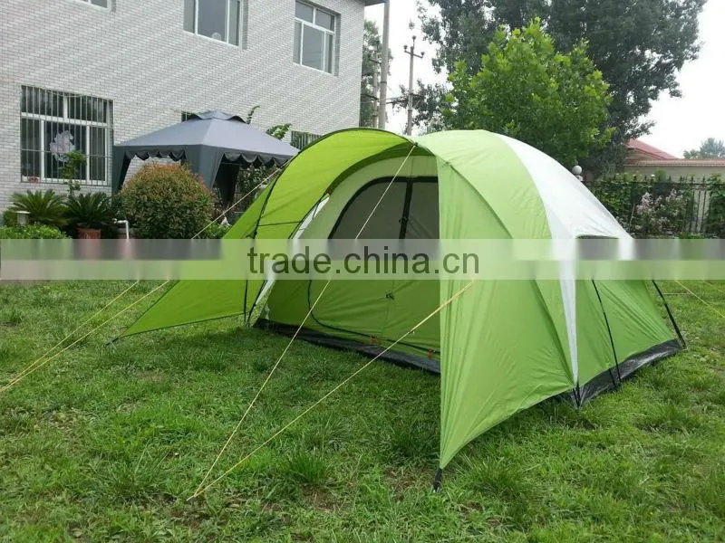 A triple dome with 6 berth family tent