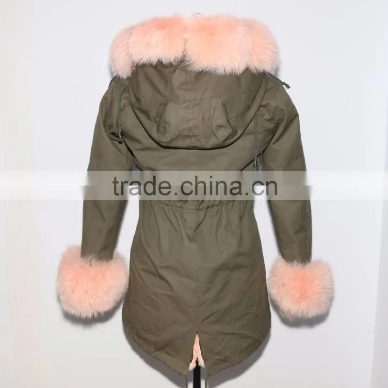 PK31 Winter New Style Parka Coat With Raccoon Fur Trim