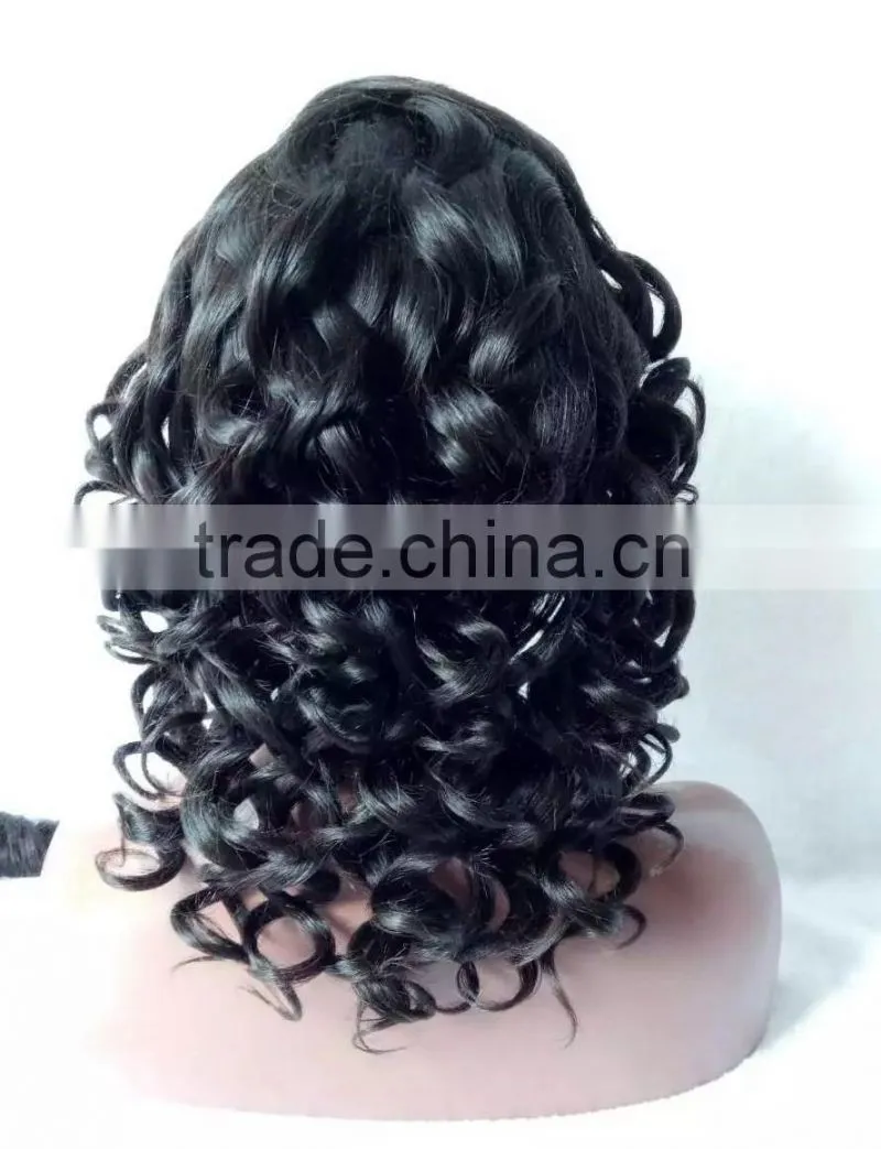full lace wig indian remy 2016 fashion style 20 inch natural black color