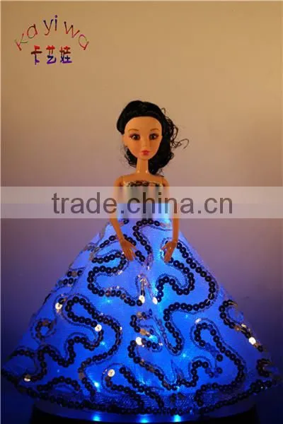 White Belly Dance Dress / Long Ballroom Dress / LED Tutu Skirt