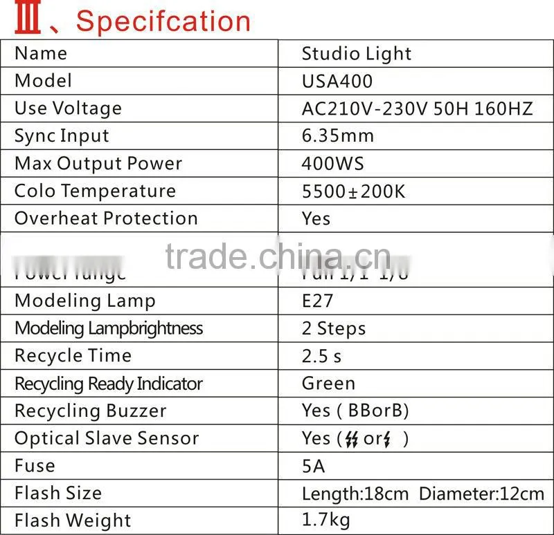 Cononmk USA400 400WS digital camera flash strobe light kit light kit studio strobe flash light