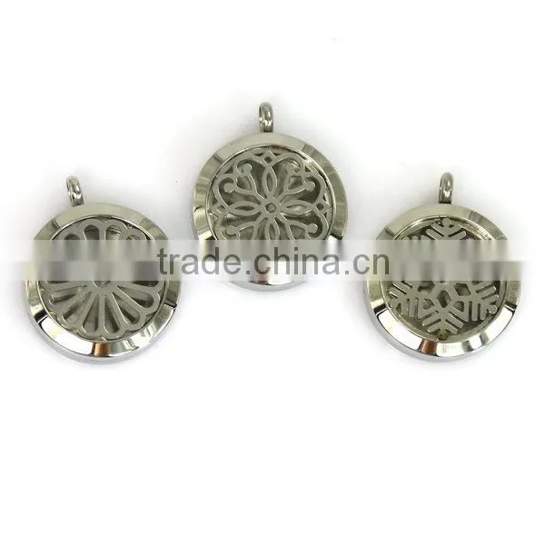 Stainless steel perfume locket aromatherapy essential oil diffuser necklace