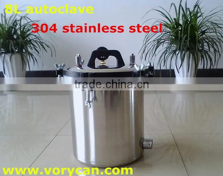8Liters XFS-260 stainless steel portable autoclave sterilizer sterilization Pressure-cooker