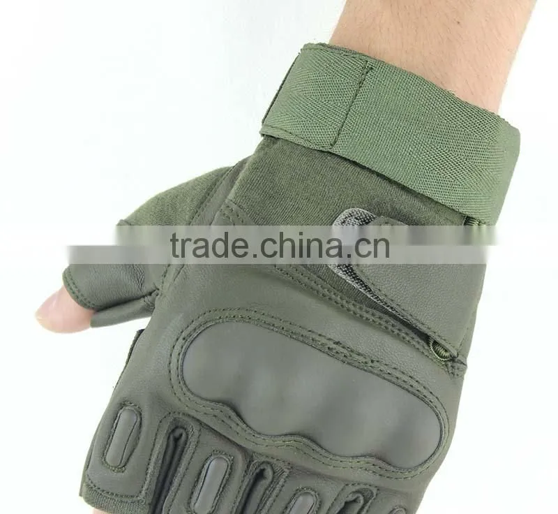 cut finger olive green army gloves