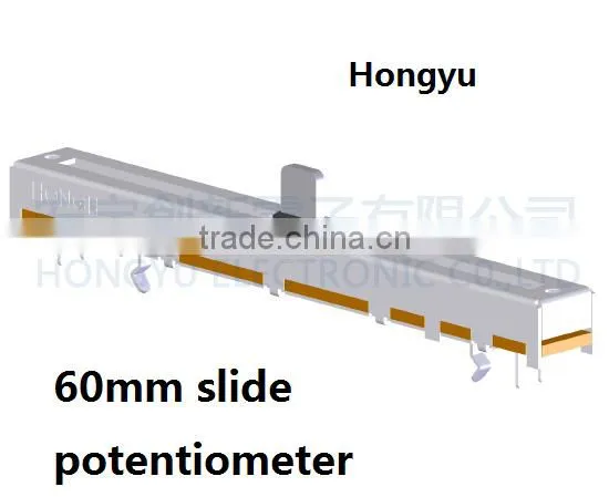 straight sliding potentiometer 60mm, 6pins straight sliding potentiometer