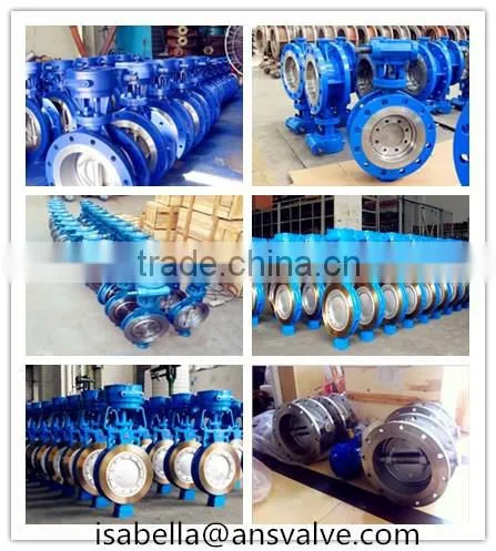 China Manufacturer Double Flanged Rubber Butterfly Valve with Hand Lever and Worm Gear